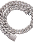 15mm rounded bubble cuban links necklace/bracelet chain 3D diamons vvs ifandco