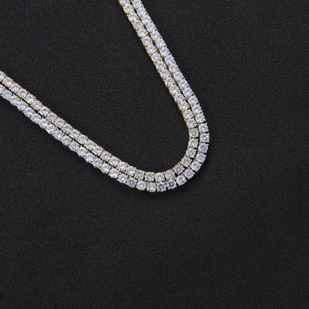 4mm tennis link silver white gold diamond necklace short diamond necklace choker White Gold kylie jenner kardashians fashion nova shein