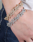 15mm Iced Barbed wire link bracelet chain shopgld gold diamond