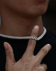 6mm cuban link necklace chain diamond ankle chain hip hop rapper jewelers ifandco cardib megan fashion nova  hip hop jewelry