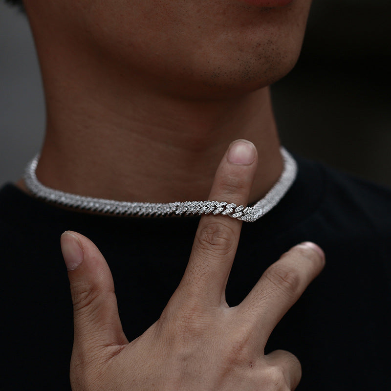 6mm cuban link necklace chain diamond ankle chain hip hop rapper jewelers ifandco cardib megan fashion nova  hip hop jewelry