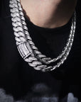 Baguette cuban links necklace chain 25mm