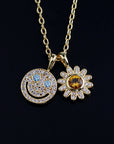 EYEFUNNY smiling face pendant necklace chain diamond vvs アイファニー POGGY KIM JONES VIRGIL JBALVIN