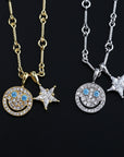 EYEFUNNY smiling face pendant necklace chain diamond vvs アイファニー POGGY KIM JONES VIRGIL JBALVIN