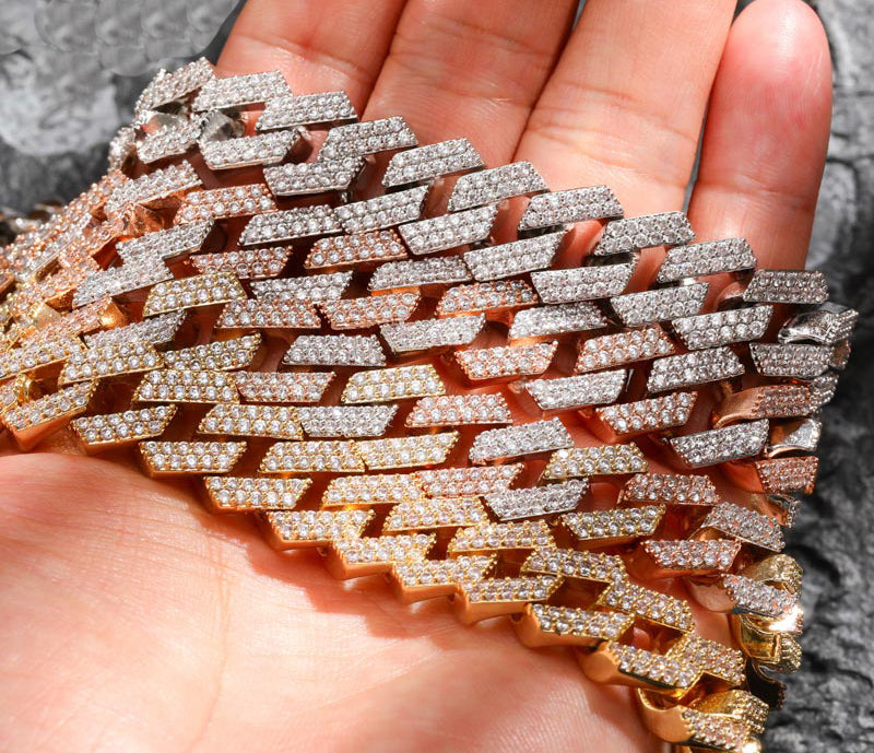 curb cuban link 14mm necklace chain fully iced custom clasp diamond ifandco