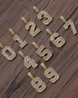 Custom number baguette pendant necklace chain dialmond fully iced instagram famous rapper jewelry hip hop top jewelers 