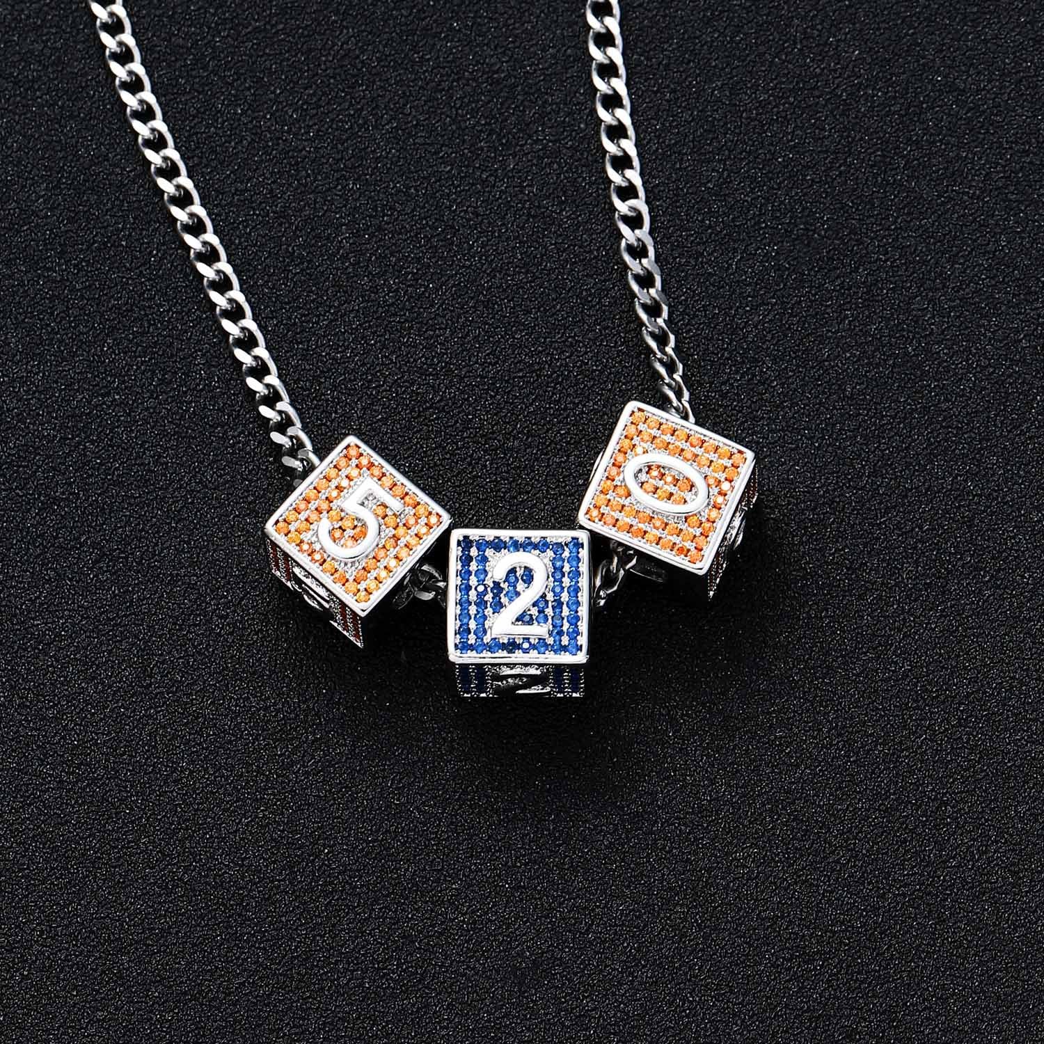 baby block letter number custom necklace chain choker jesus is king kanye west rhude virgil off white
