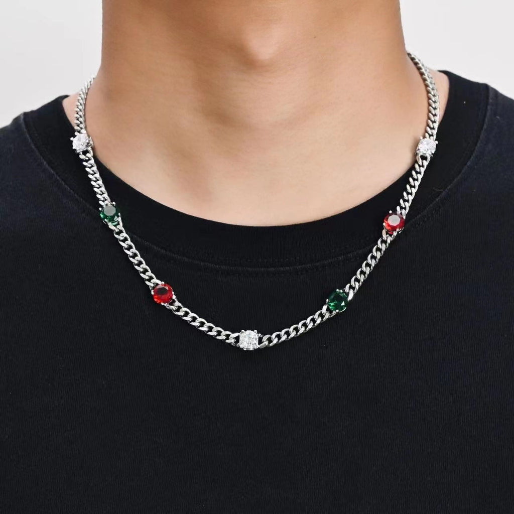 Infinity stone cuban link necklace chain Pharrell jacob & co diamonds necklace grill gemstone rare