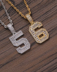 Custom number baguette pendant necklace chain dialmond fully iced instagram famous rapper jewelry hip hop top jewelers 