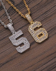 Custom number baguette pendant necklace chain dialmond fully iced instagram famous rapper jewelry hip hop top jewelers 