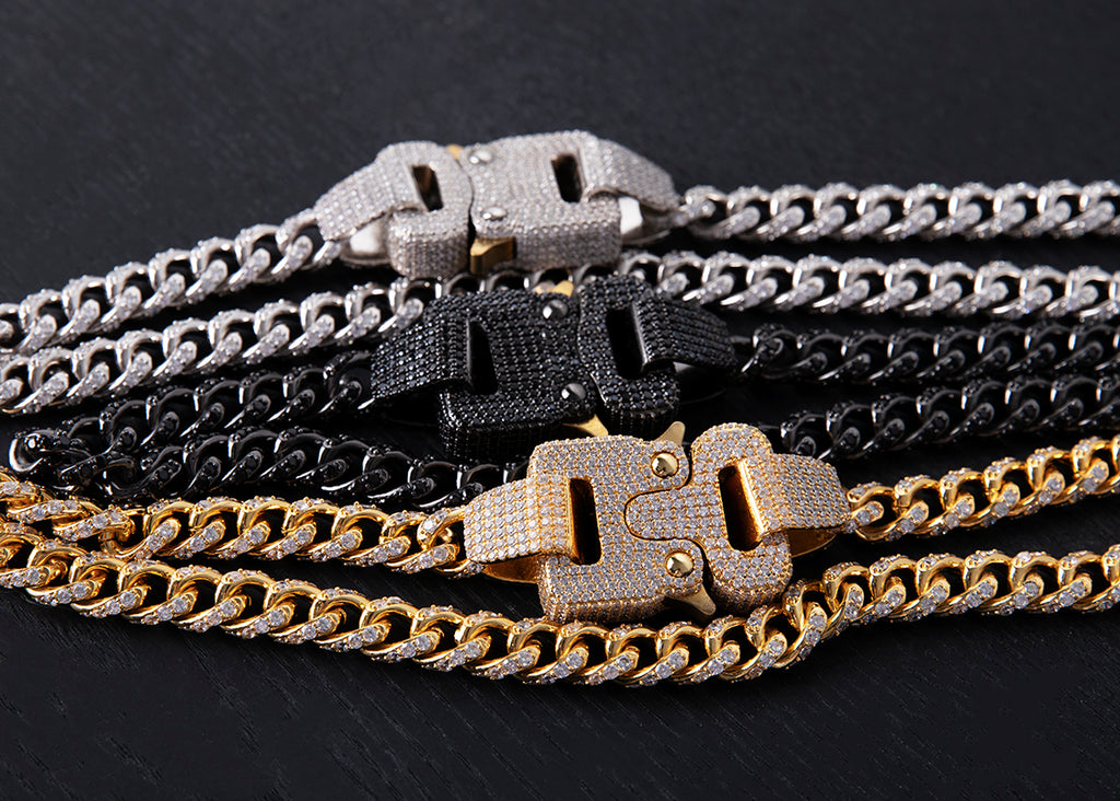 iced encrusted cobra buckle cuban links chain necklace ALYX hero ASAP ROCKY KANYE WEST KID CUDI TRAVIS SCOTT