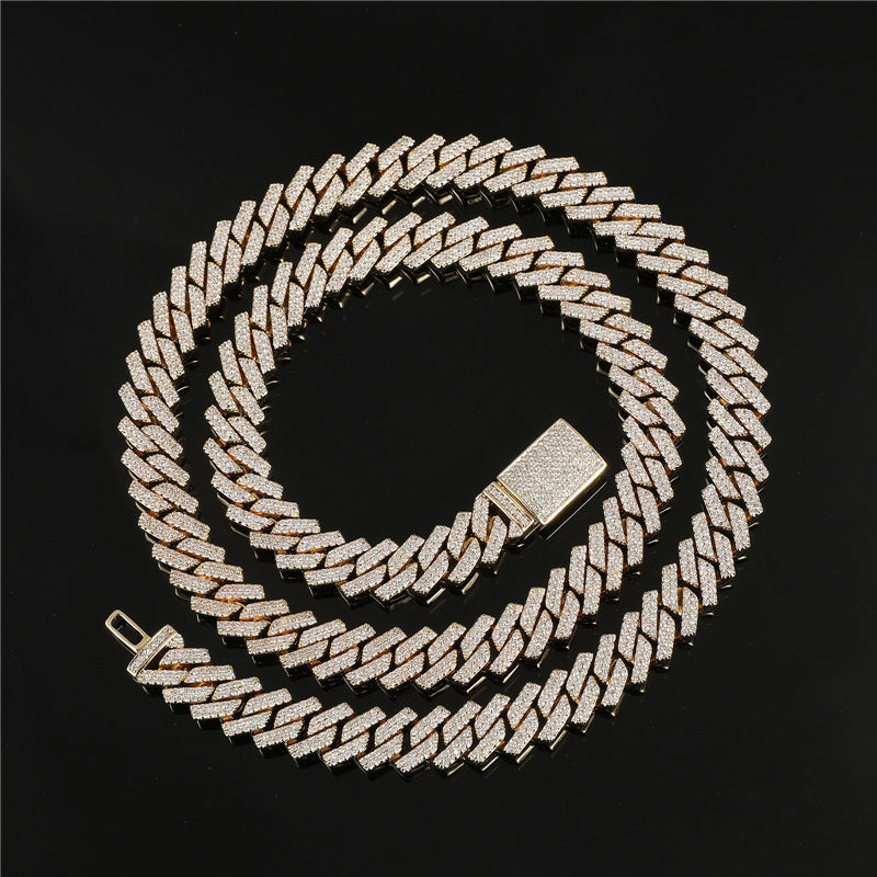 curb cuban link 10mm necklace chain fully iced custom clasp diamond ifandco