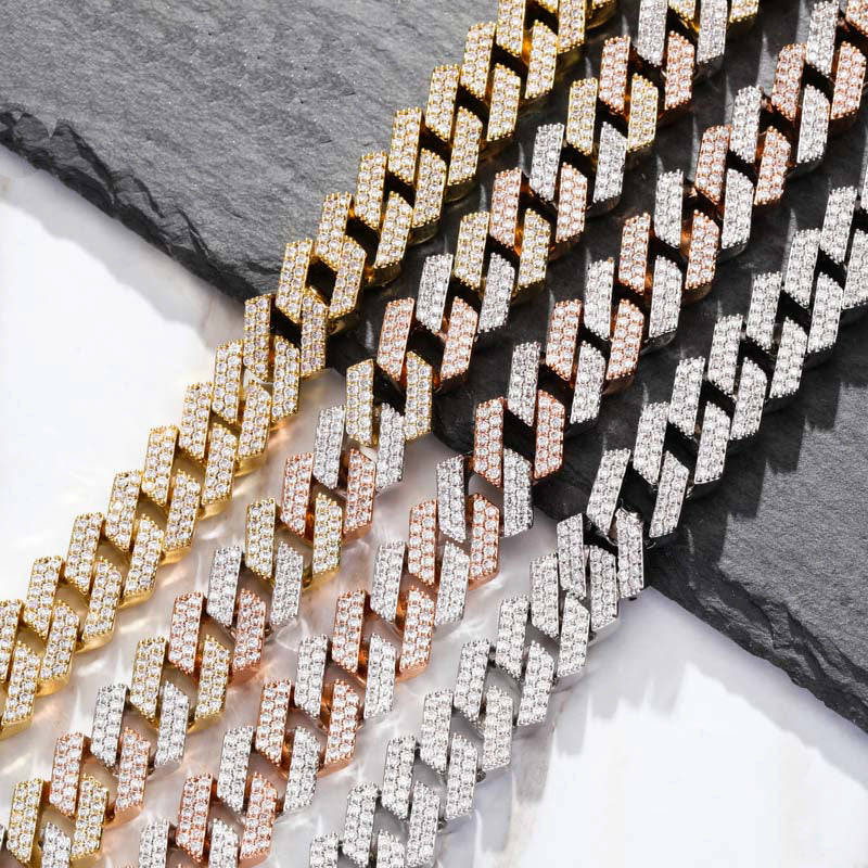 curb cuban link 14mm necklace chain fully iced custom clasp diamond ifandco