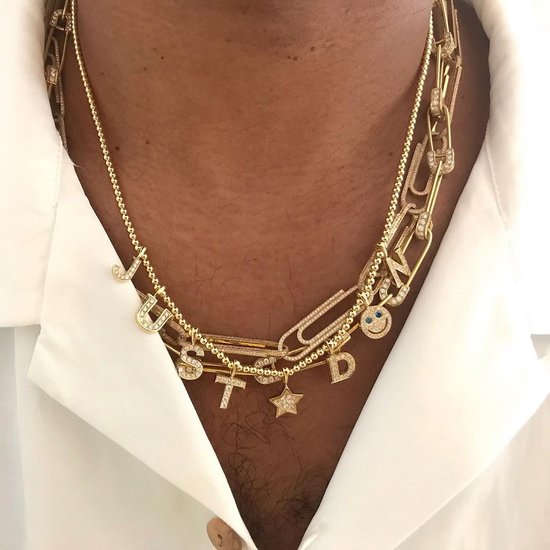 paper clip links jacob &amp; co virgil abloh offwhite alike necklace chain link diamond travis scott silver white gold buy