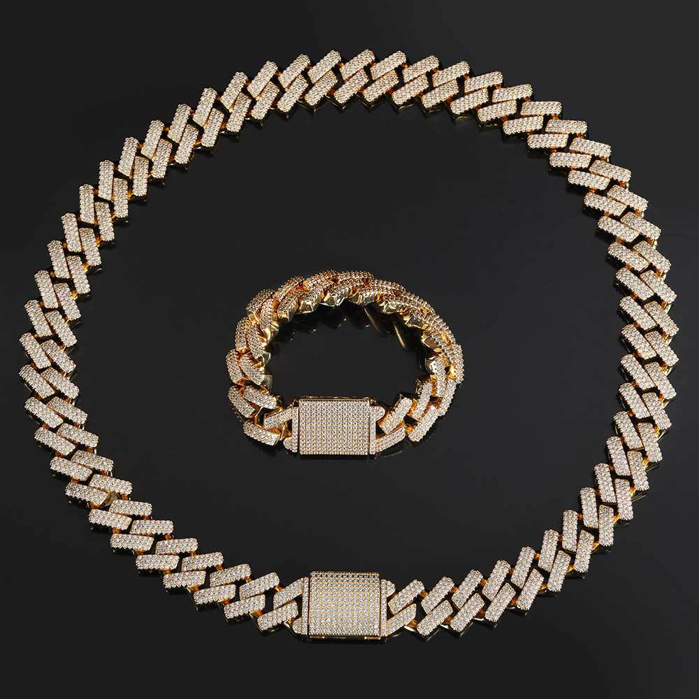 20mm curb cuban link three row highest quality gold diamond vvs ifandco icebox on lil uzi vert playvboi carti
