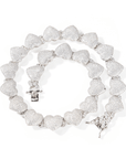 saweetie icy girl doja cat kylie Jenner Fully iced bubble heart interlaced chain necklace choker White Gold