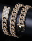 15mm cuban link fully iced micro pave diamond travis scott playboi carti asap rocky ian connor vlone vvs