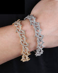 15mm Iced Barbed wire link bracelet chain shopgld gold diamond