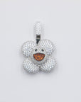 superflat first love monorgram flower fidget spinner TAKASHI MURAKAMI Super Flat, First Love, Flower screenprint in colors with Platinum leaf pendant with matching chain necklace
