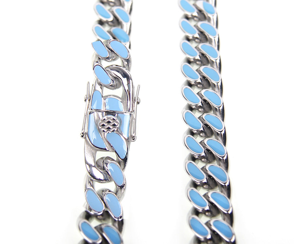 louis vuitton virgil off white inspired alike enamel cuban link necklace chain