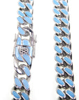 louis vuitton virgil off white inspired alike enamel cuban link necklace chain