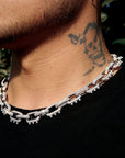 Playboi Carti spiked links necklace cuban link fully iced diamond vvs vlone asap rocky