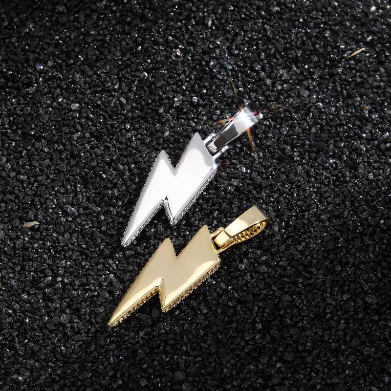 ian connor thunderbolt emoji pendant necklace chain diamond custom vvs benballer vlone
