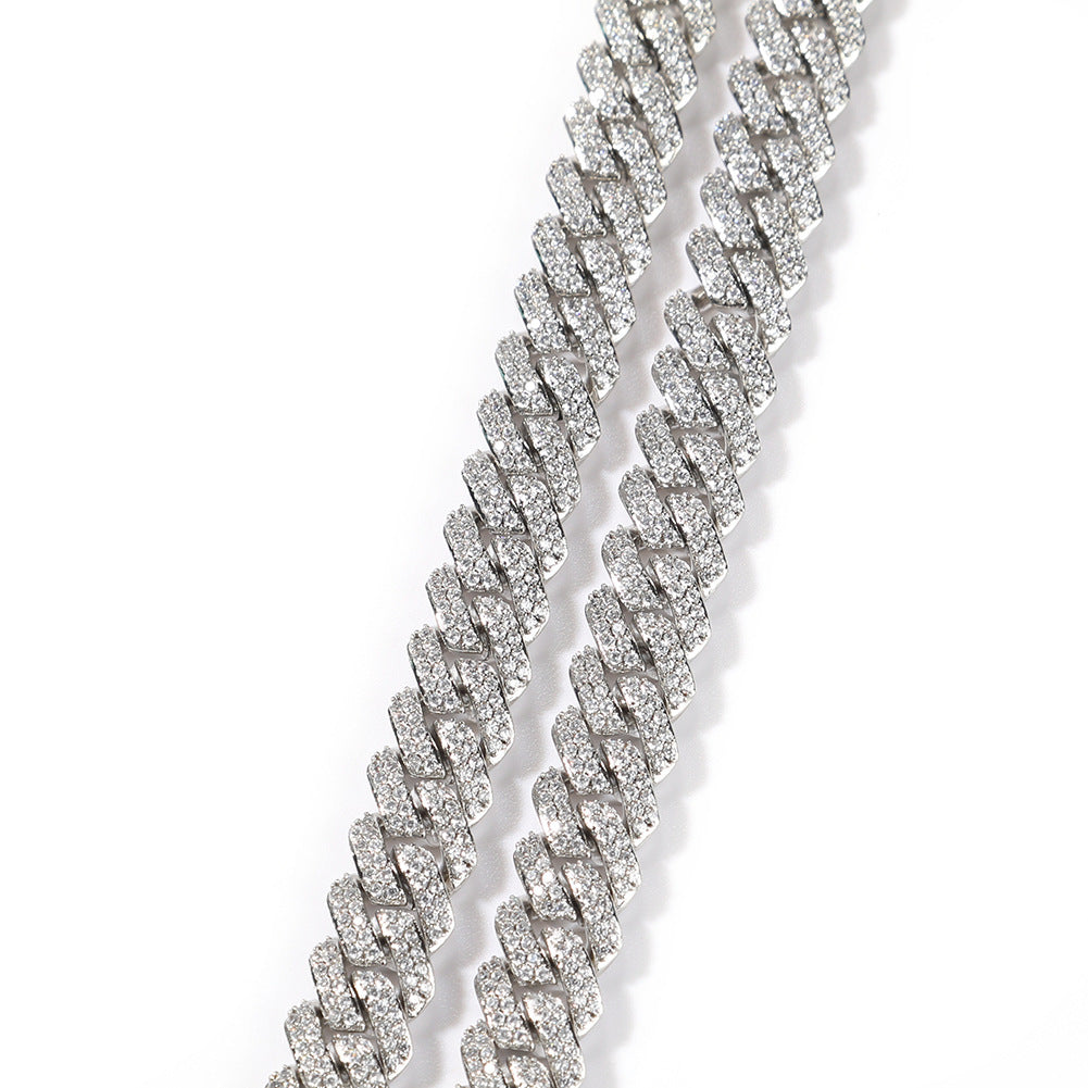 curb cuban link 10mm diamond necklace chain fully iced custom clasp diamond ifandco