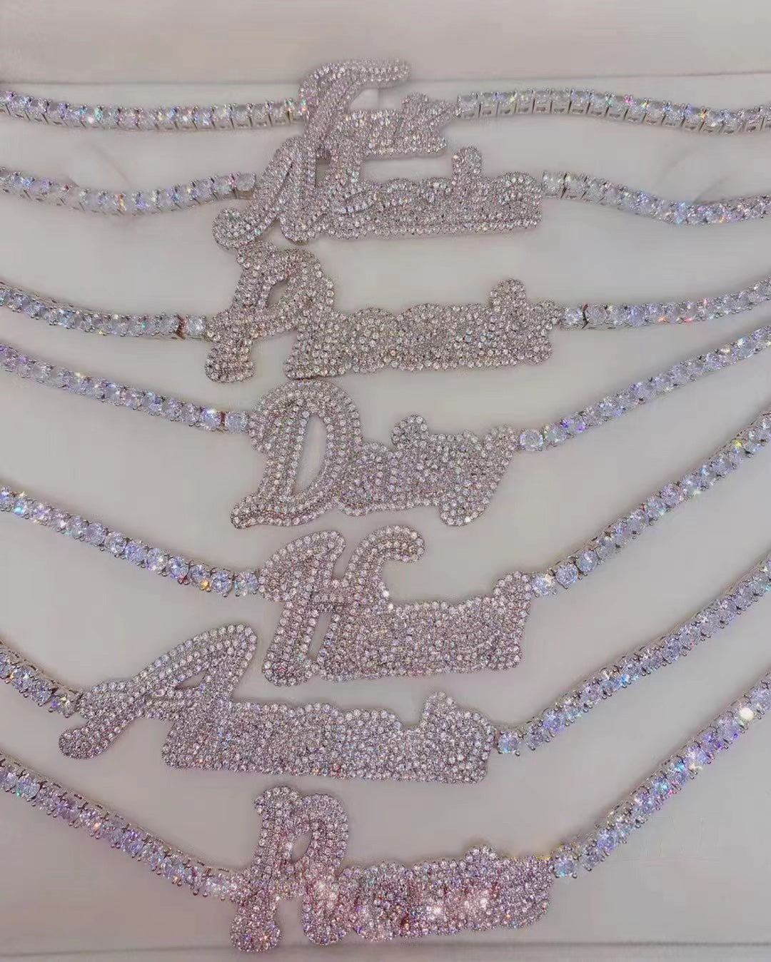 Hailey Bieber Wears Diamond Necklace With Her Married Last Name Vogue people.com custom name diamond necklace tennis link chain