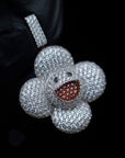 superflat first love monorgram flower fidget spinner TAKASHI MURAKAMI Super Flat, First Love, Flower screenprint in colors with Platinum leaf pendant with matching chain necklace