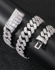 17mm fully iced baguette diamond cuban link necklace chain White Gold yellow gold asap rocky playboi carti lil uzi vert hip hop jewelry custom made