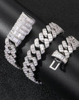 17mm fully iced baguette diamond cuban link necklace chain White Gold yellow gold asap rocky playboi carti lil uzi vert hip hop jewelry custom made