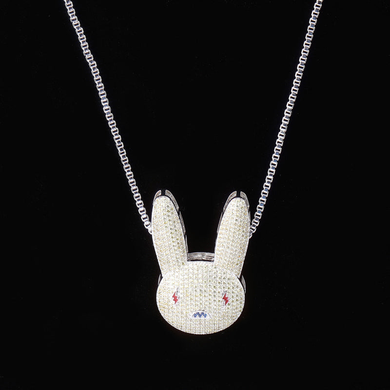 Custom bad bunny pendant & necklace free chain jbalvin drake music video diamond