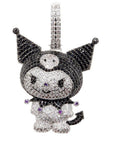 ifandco Iced Out Kuromi diamond pendant necklace with free matching chain included.