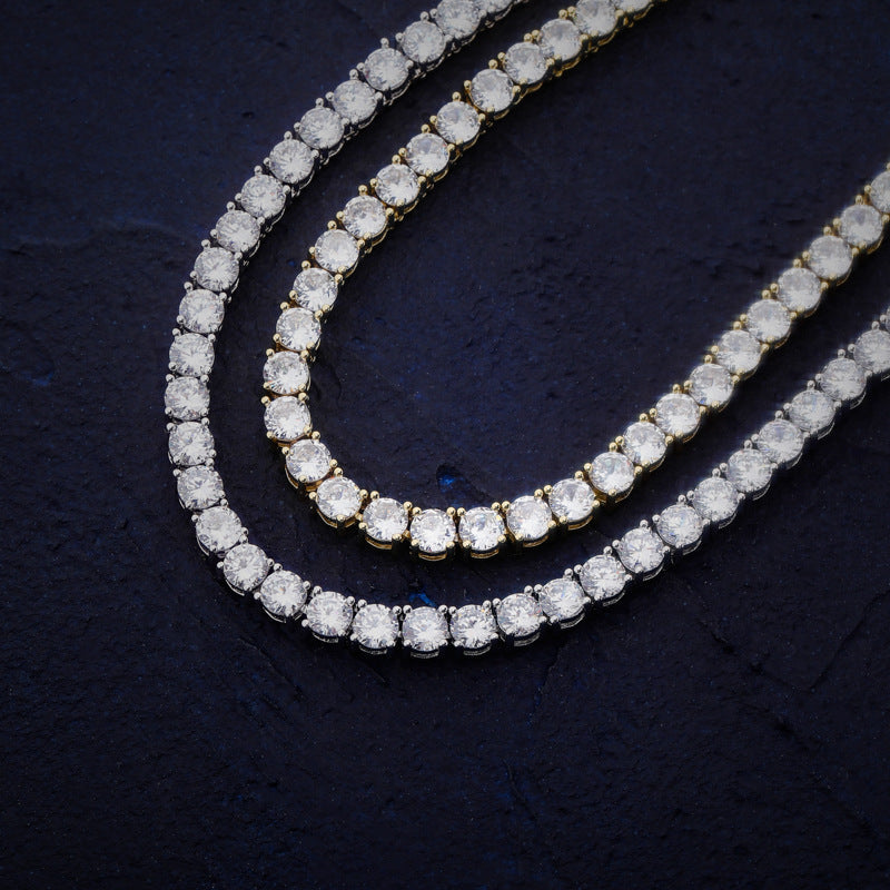 4mm tennis link silver white gold diamond necklace short diamond necklace choker White Gold kylie jenner kardashians fashion nova shein