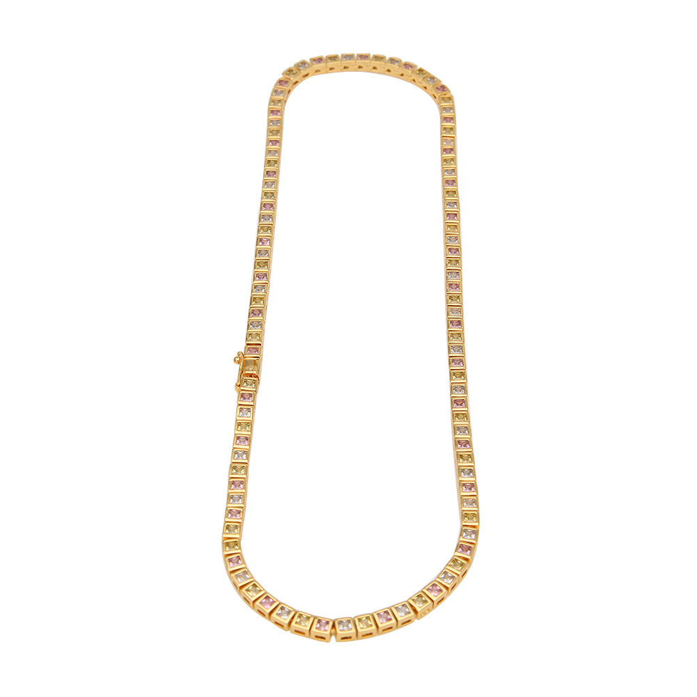 diamond princess cut tennis link diamond necklace choker chain asap rocky travis scott vlone vvs ifadnco