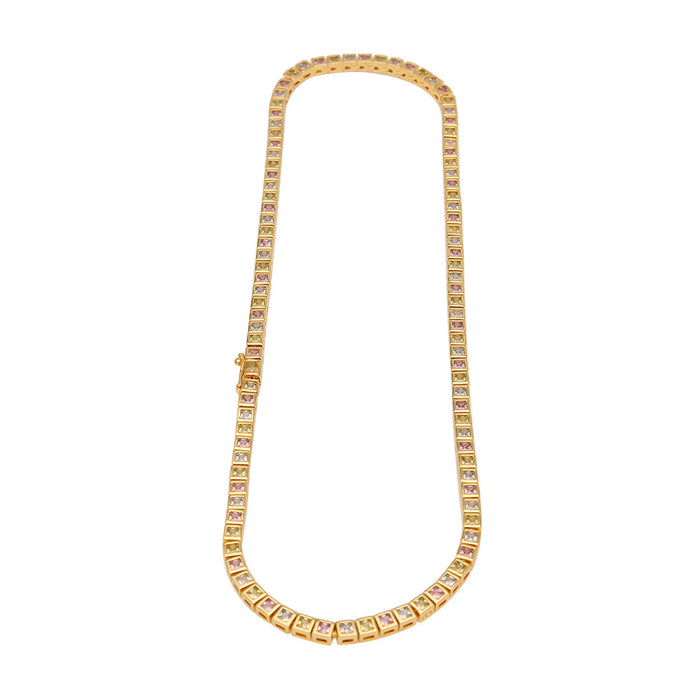 diamond princess cut tennis link diamond necklace choker chain asap rocky travis scott vlone vvs ifadnco