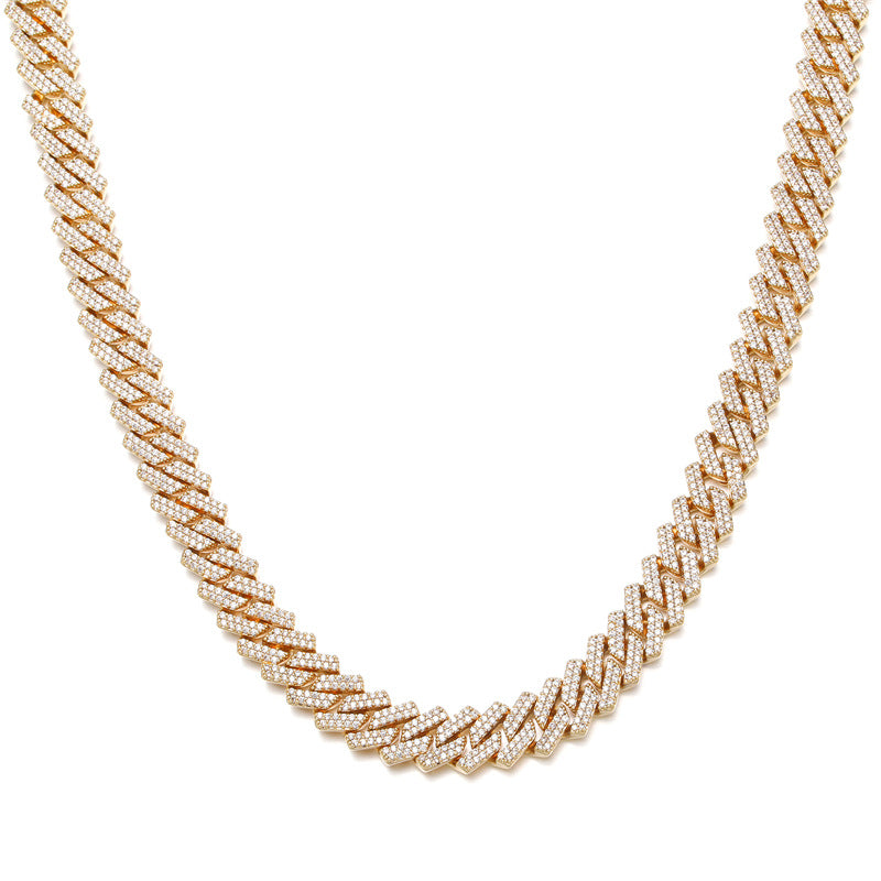 curb cuban link 10mm necklace chain fully iced custom clasp diamond ifandco