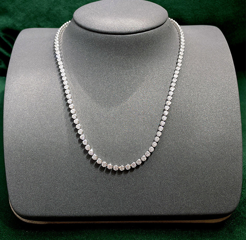 harry winston Tennis Necklace diamond 925 silver white gold diamonds