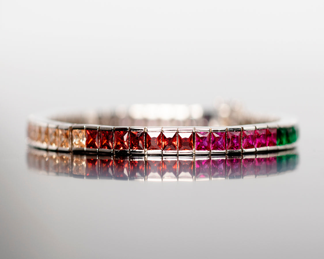 eyefunny princess eternity bracelet EYEFUNNY Ginza Boutique アイファニー 銀座ブティック tennis link Bracelets With Cut Multi-color gemstone Bracelet Silver Jewelry affordable hip hop jewelry ifandco