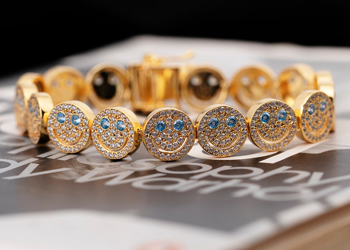 EYEFUNNY smiling face bangle bracelet smiley diamond vvs アイファニー POGGY KIM JONES VIRGIL JBALVIN