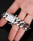 solid, special clasp, custom made 18mm curb cuban link chain yellow gold white gold solid silver 925 sterling vermeil