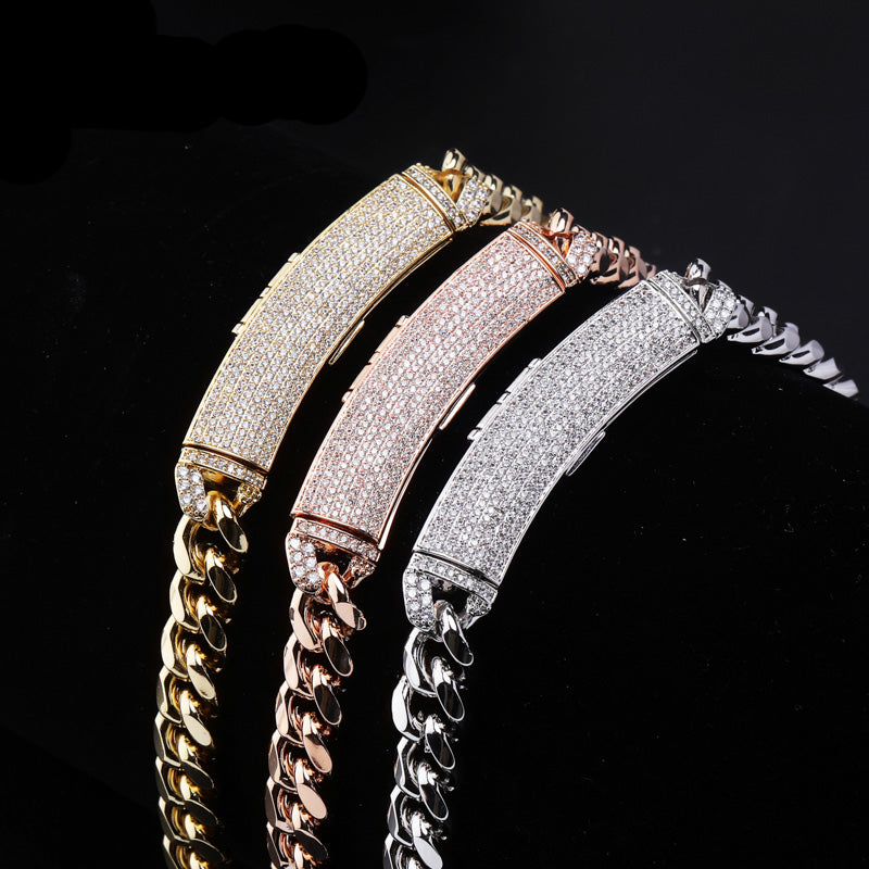 12mm cuban link necklace chain custom curvy clasp fully iced micro pave set diamond ifandco