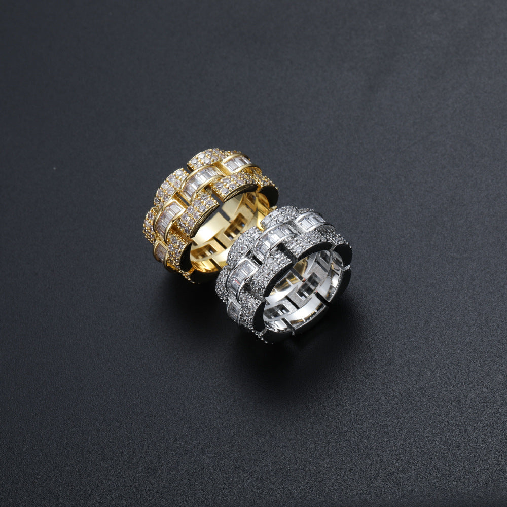 Diamond Presidential Baguette Tapered Men's Ring Rolex style AP