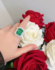 asap rocky vlone green Emerald Cut Ring engagement rare vvs jeweler diamond tyler the creator