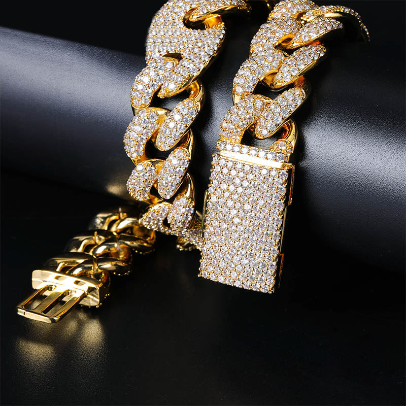 20mm gucci link cuban link combo necklace chain custom clasp diamond shopgld gold
