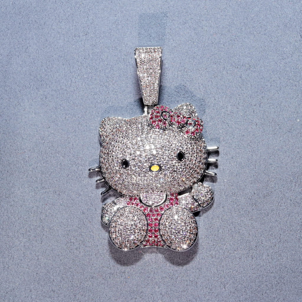 ifnandco custom hello kitty diamond pendant necklace chain iced out ben baller