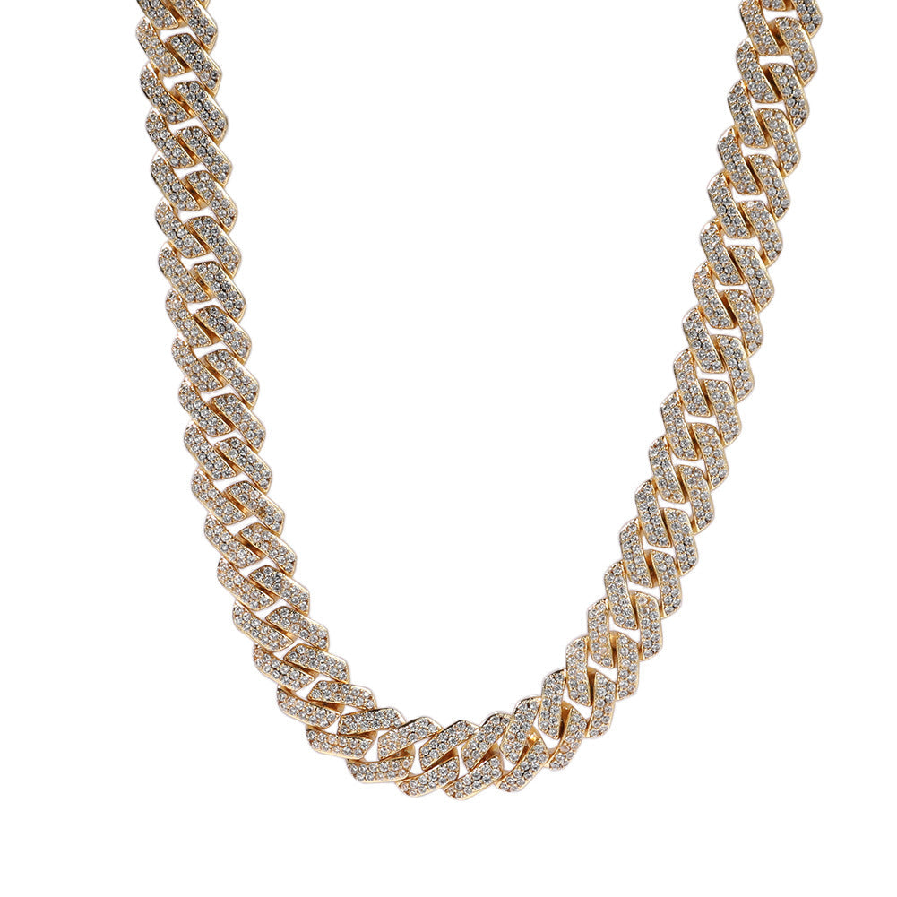 curb cuban link 10mm diamond necklace chain fully iced custom clasp diamond ifandco