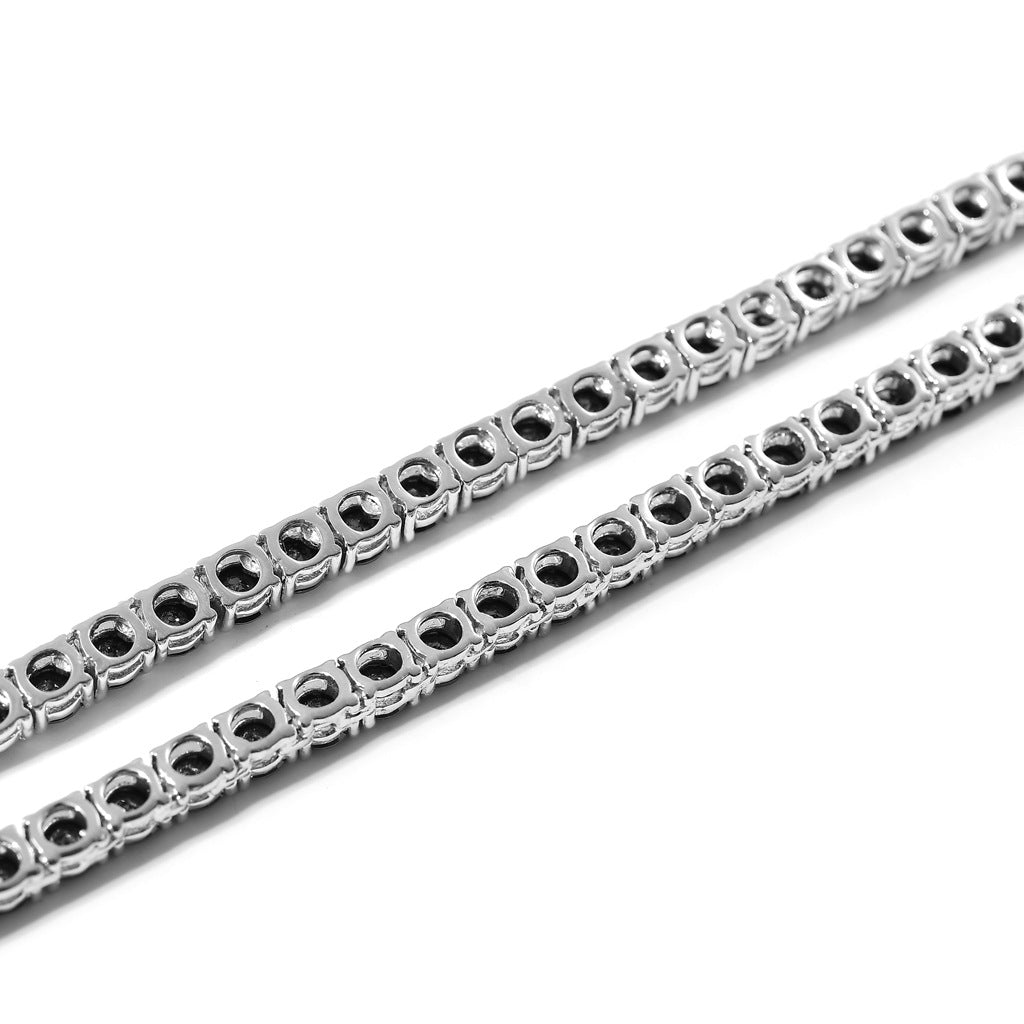 Solitaire Onyx 1 Row Tennis Link Chain Hip Hop Jewelry 4mm diamond tennis link necklace rapper