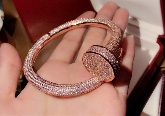 juste un clou fully iced nail bangle bracelet diamond vvs cartier ifandco